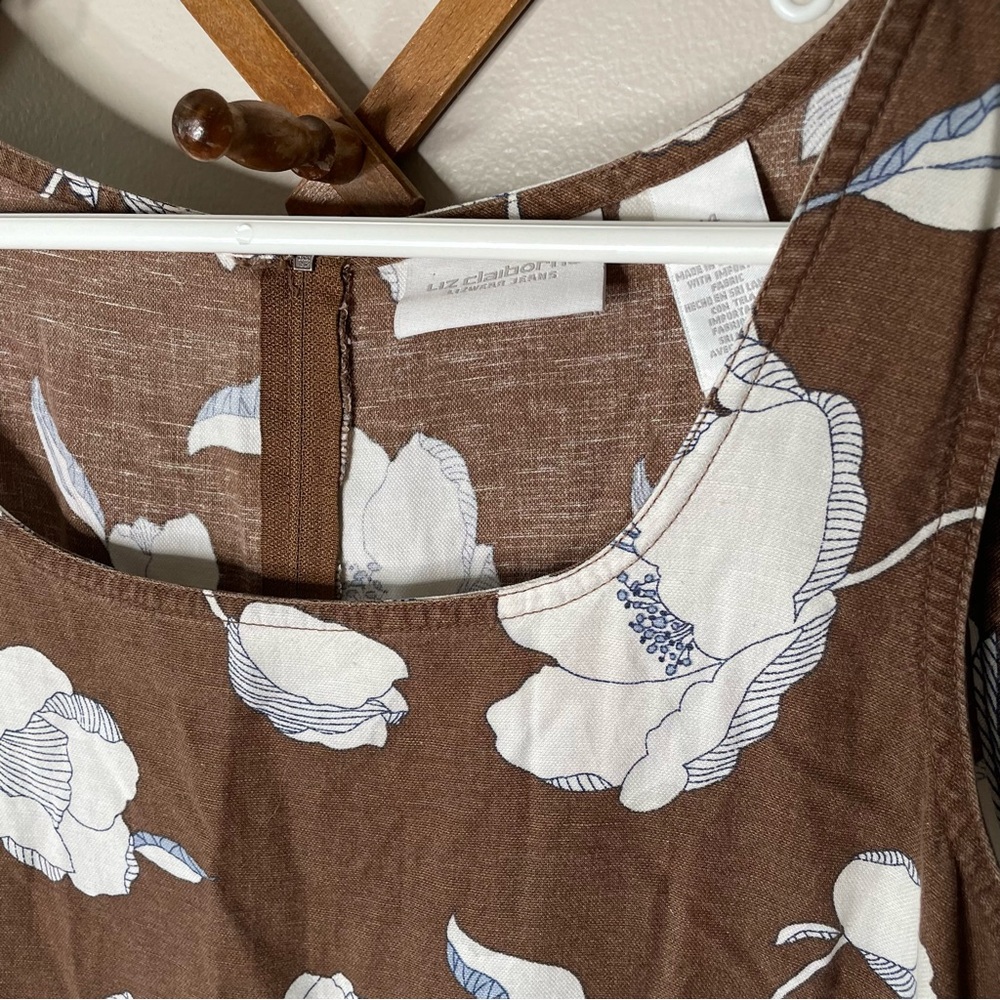 Vintage brown floral shift dress - Picture 4 of 7